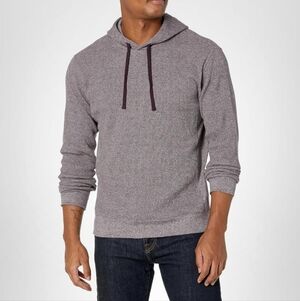 Vince Burgundy Waffle Weave Hoodie, Men's Large. Pima Cotton quiet luxury